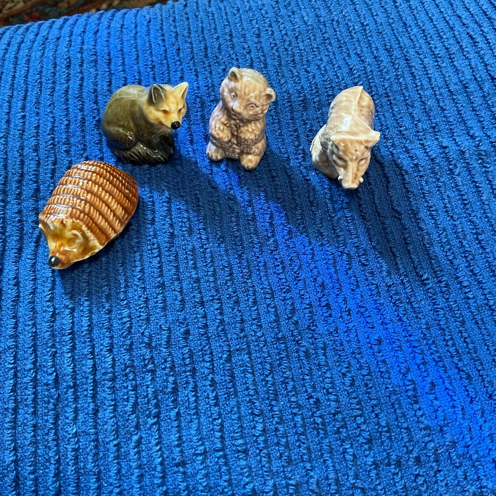 Adorable Woodland Animal Figurine Set - Brown, Gray, Tan